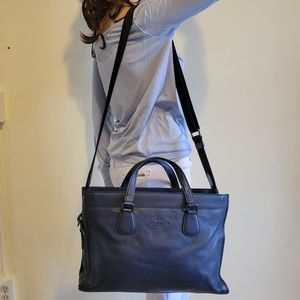 Coach Briefcase Blue Navy Satchel/Shoulder bag